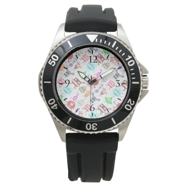 Montre Motifs de monstres drôles colorés mignons (devant)