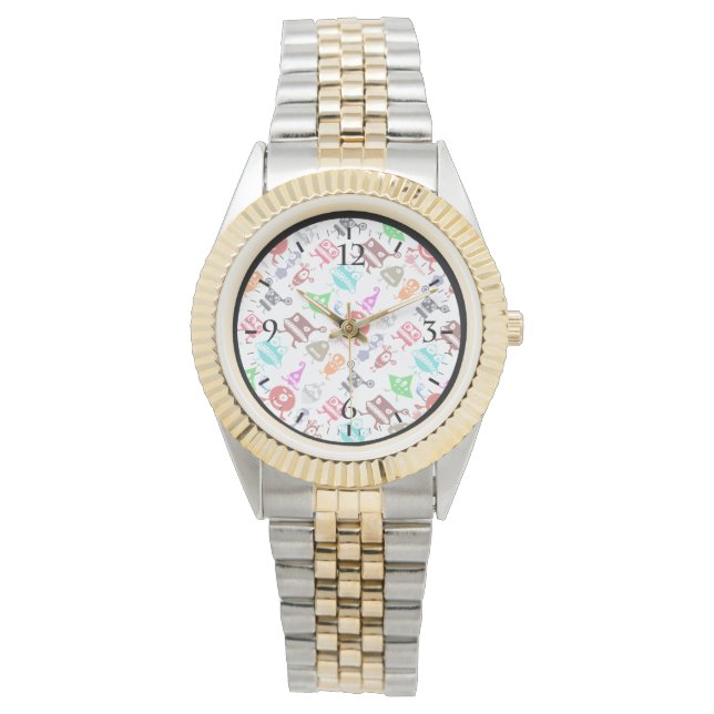 Montre Motifs de monstres drôles colorés mignons (devant)