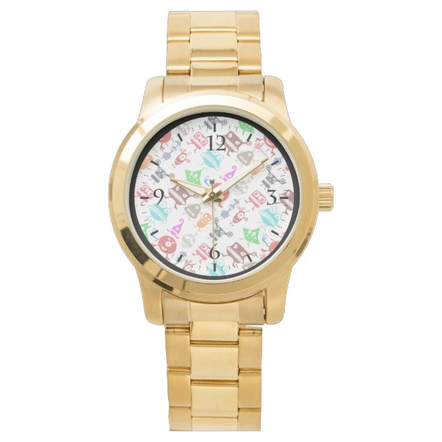 Montre Motifs de monstres drôles colorés mignons (devant)