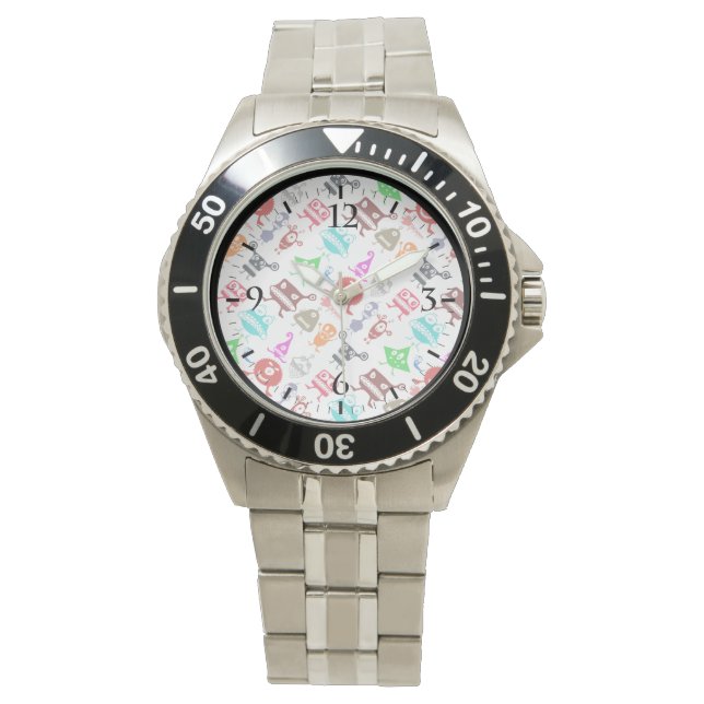 Montre Motifs de monstres drôles colorés mignons (devant)
