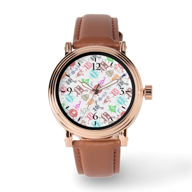 Montre Motifs de monstres drôles colorés mignons (Recto)