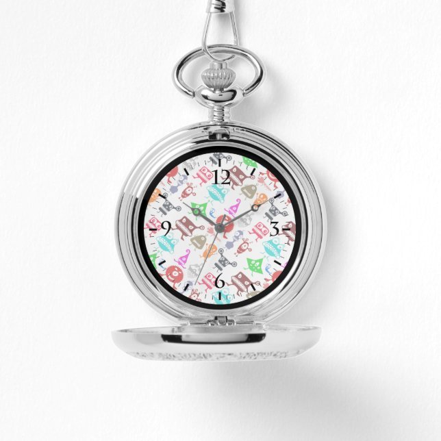 Montre Motifs de monstres drôles colorés mignons (Recto)