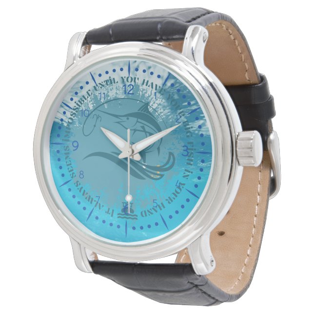 Montre Motivation de la pêche| Poisson du Marlin | Il sem (Incliné)