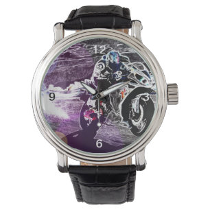 Montre motocross faisant du vélo de saleté emballant le