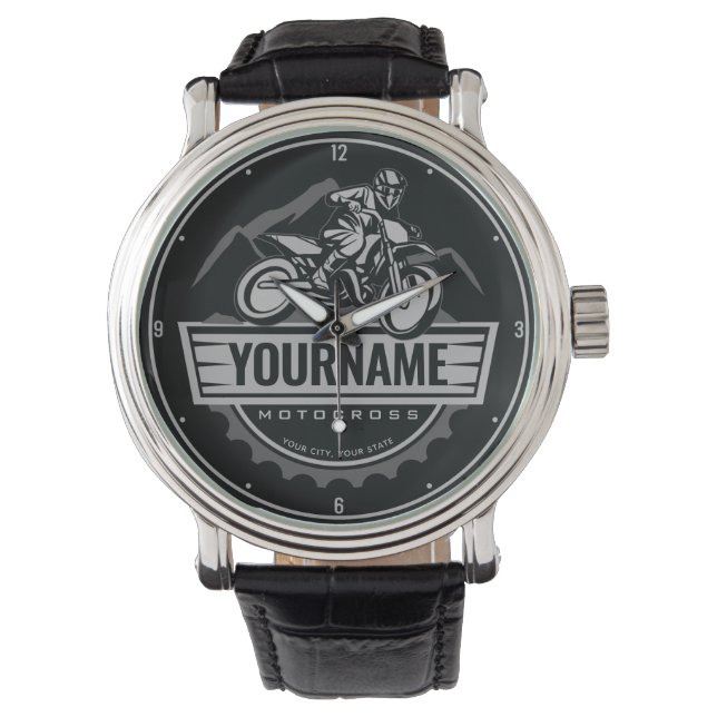 Montre Motocross personnalisée Rider Dirt Bike Hill Racin (devant)