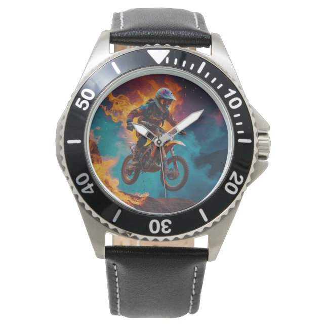 Montre Motocross Racer et éruption volcanique (devant)