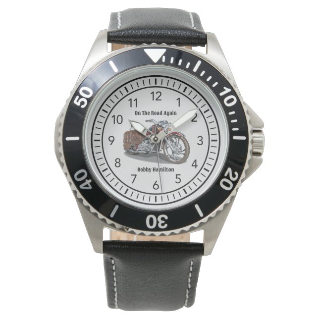 Montre Motorcycle Biker Nom personnalisé et dire (devant)