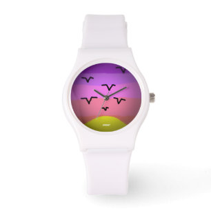 Montre Mouettes de coucher de soleil HI54ART