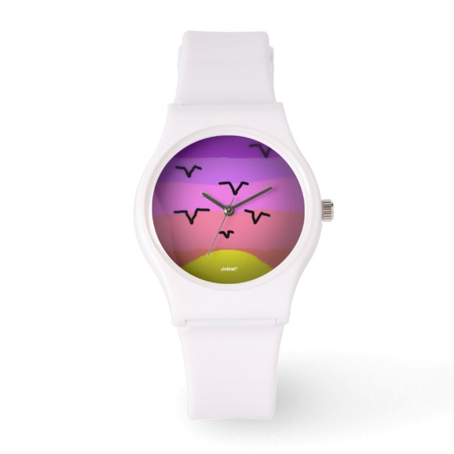 Montre Mouettes de coucher de soleil HI54ART (Recto)
