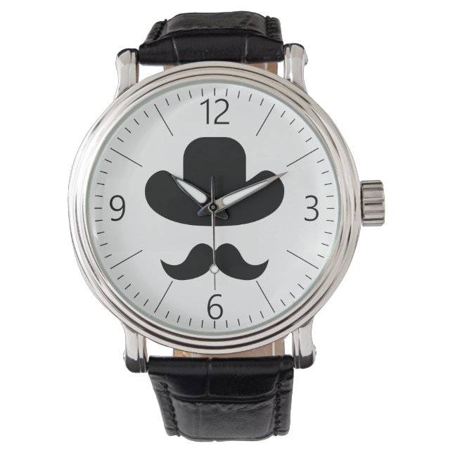 Montre Moustache et casquette (devant)