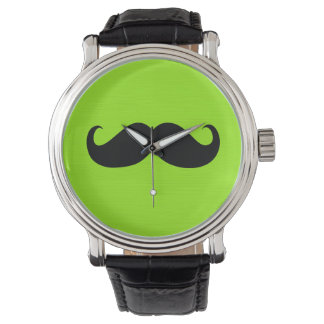 Montre Moustache noire sur Arrière - plan vert