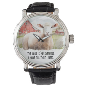 Montre Mouton Aquarelle Avec Citation Religieuse
