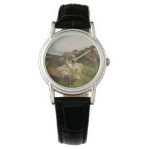 Montre Moutons dans un pré (par August Friedrich Schenck)