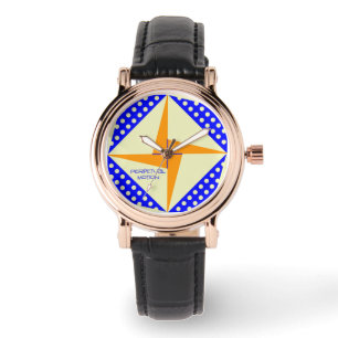 Montre Mouvement perpétuel - Bleu/Orange
