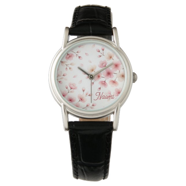 Montre Mouvement Sakura Motif Sans Couture | Sur-Mesure F (devant)