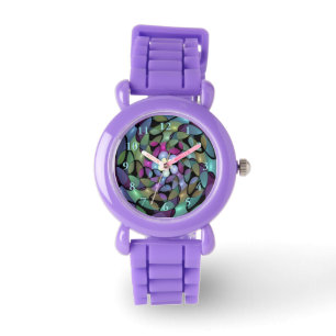 Montre Mouvements colorés Abstrait Trippy Fractal Art