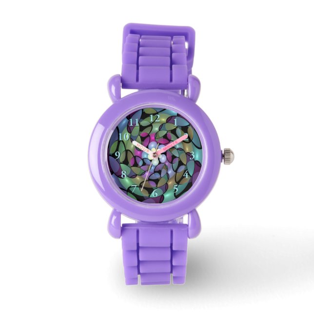 Montre Mouvements colorés Abstrait Trippy Fractal Art (Recto)
