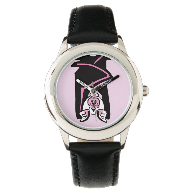 Montre MTD rose et noir - Faune - Nature - Écologie (devant)