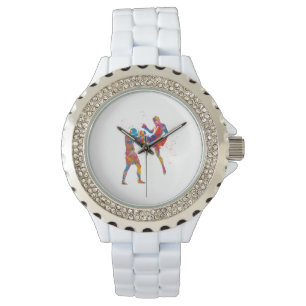 Montre Muay chasseur thaï en aquarelle