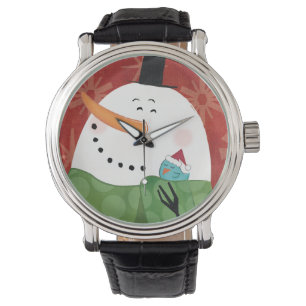 Montre Mug de Noël bleu avec cacao foncé