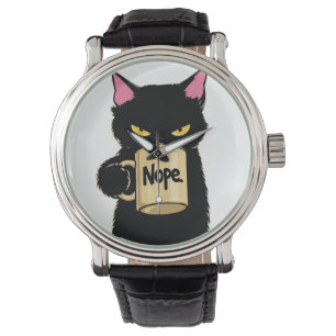 Montre Mug Nope Cat – Attitude drôle de chat noir
