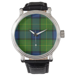 Montre Muir Moore écossais vert bleu plaid