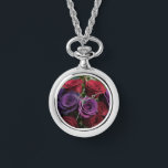 Montre Multicolored Rose's Watch  Necklace<br><div class="desc">A ladies multicolored roses watch necklace</div>