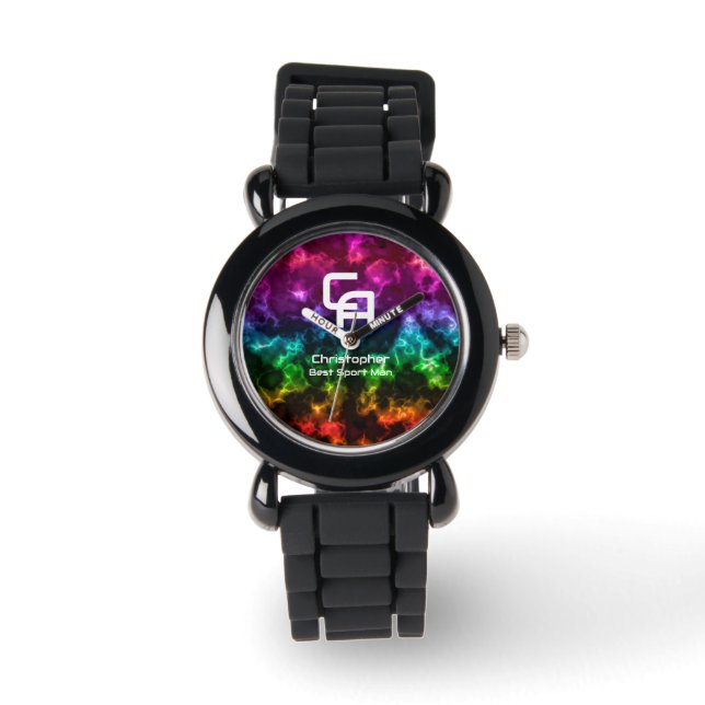 Montre Multicolores de monogrammes fumées (Recto)