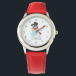 Montre Musical Snowman Watch Christmas Cift<br><div class="desc">Snowman avec guitare Musical Christmas Watches - MODÈLE DE Peinture - Personnalisable</div>