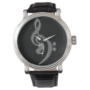 Montre Musique - Treble et Bass Clef Vintage Watch