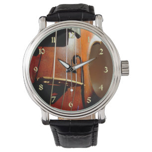 Montre Musique Violon Vintage avec Numéros d'or Regarder
