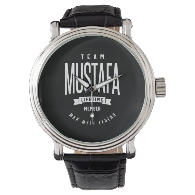 Montre Mustafa Nom personnalisé Cadeau Anniversaire (devant)