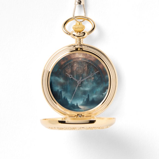 Montre Mystic Gothique Art Steampunk - Patine de Cuivre B (Recto)