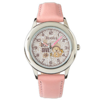 Montre N'abandonne pas | Lion mignon | Affirmation et mot