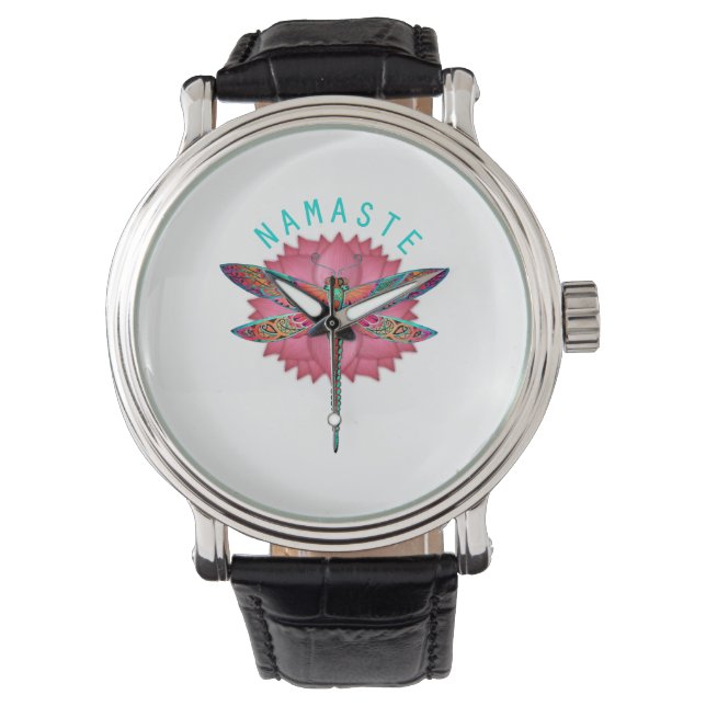 Montre Namaste Lotus Dragonfly Yoga (devant)