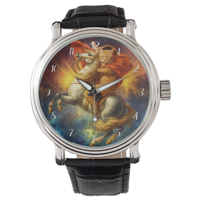 Montre Napoleon Cat Riding Horse Through Galaxy           (devant)
