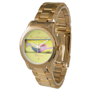 Montre natation rose de sirène de mosaïque