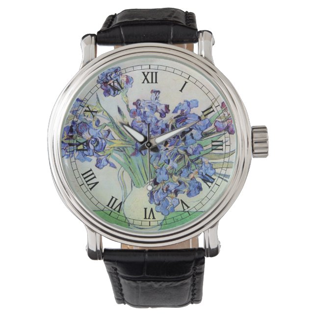 Montre Nature morte au vase avec iris par Vincent van Gog (devant)