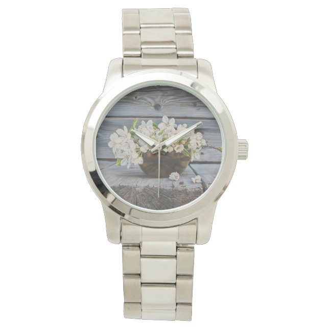 Montre Nature morte de fleurs de pommier – Impression d'a (devant)