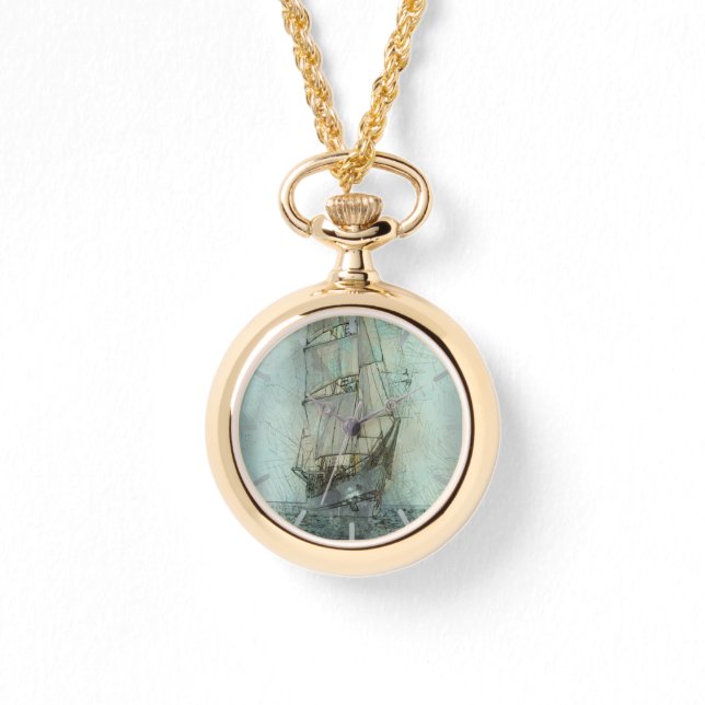 Montre Navire classique nautique (bleu) (Recto)