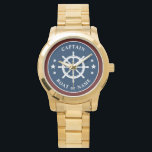 Montre Navire nautique Helm Wheel Capitaine Nom du bateau<br><div class="desc">Un bateau nautique - Roue avec le grade de capitaine ou un autre titre et votre nom ou nom de bateau sur une montre élégante. Ce Pocket Watch personnalisé ne sera pas seulement le temps, mais est aussi une pièce de conversation amusante. Parfait pour la Fête des pères mais aussi...</div>