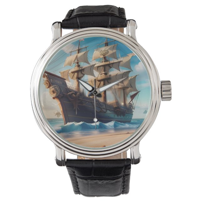 Montre Navire pirate de plage tropicale (devant)
