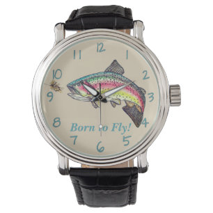 Montre Né à Fly Jumping Rainbow Trout Fly Fishing