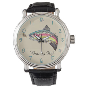 Montre Né à Fly Jumping Rainbow Trout Fly Fishing