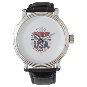 Montre Né aux États-Unis Design de T-shirt vintage patrio