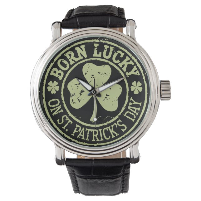 Montre Né Lucky sur St Patrick's Day Irlandais Anniversai (devant)