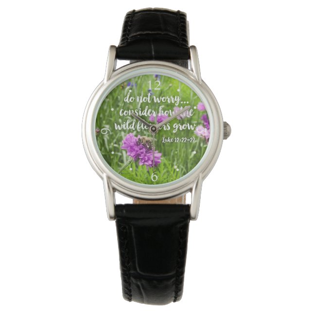 Montre Ne Vous Inquiétez Pas Fleurs Sauvages Abee Bible C (devant)
