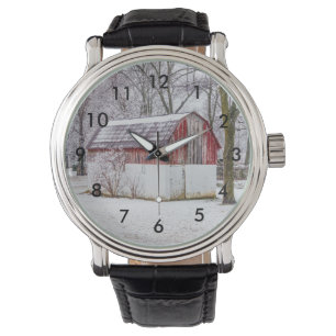 Montre Neige à la grange rouge