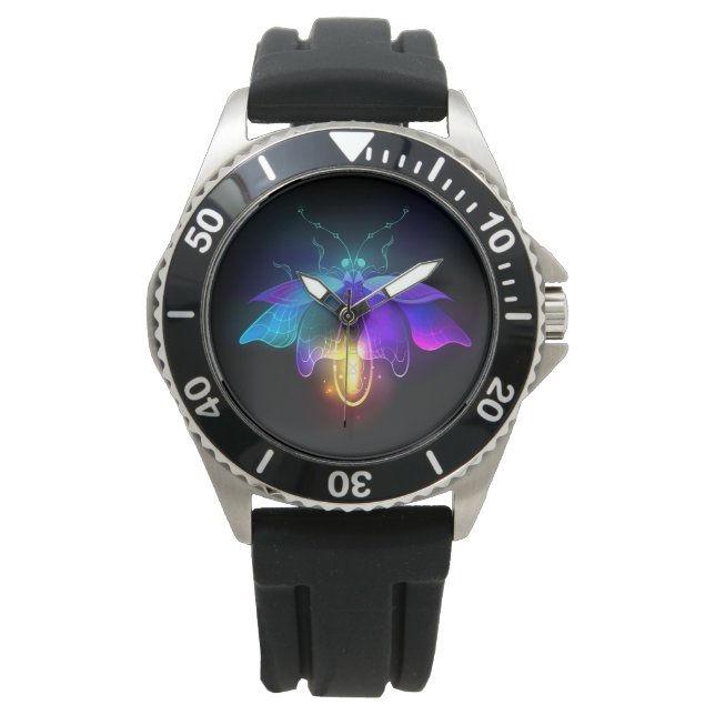 Montre Neon Firefly sur noir (devant)