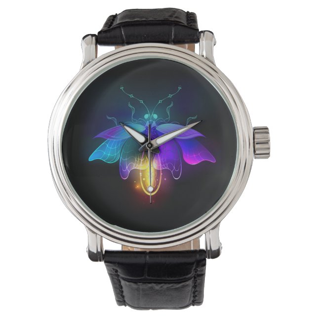 Montre Neon Firefly sur noir (devant)